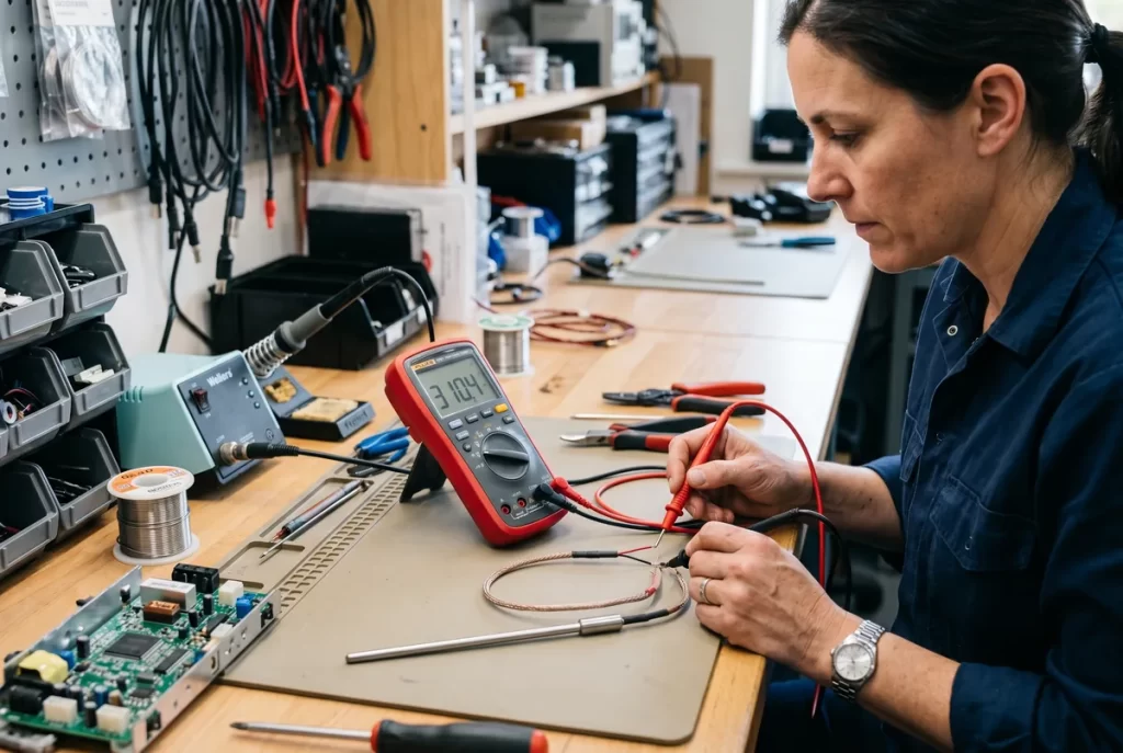 Testing the sensor probe resistance