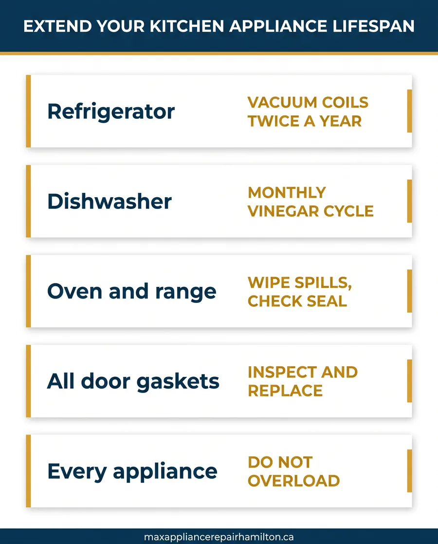 extend kitchen appliance lifespan infographics